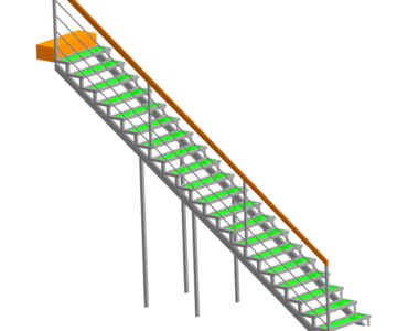 3D модель Лестница металлическая высотой 4815 мм