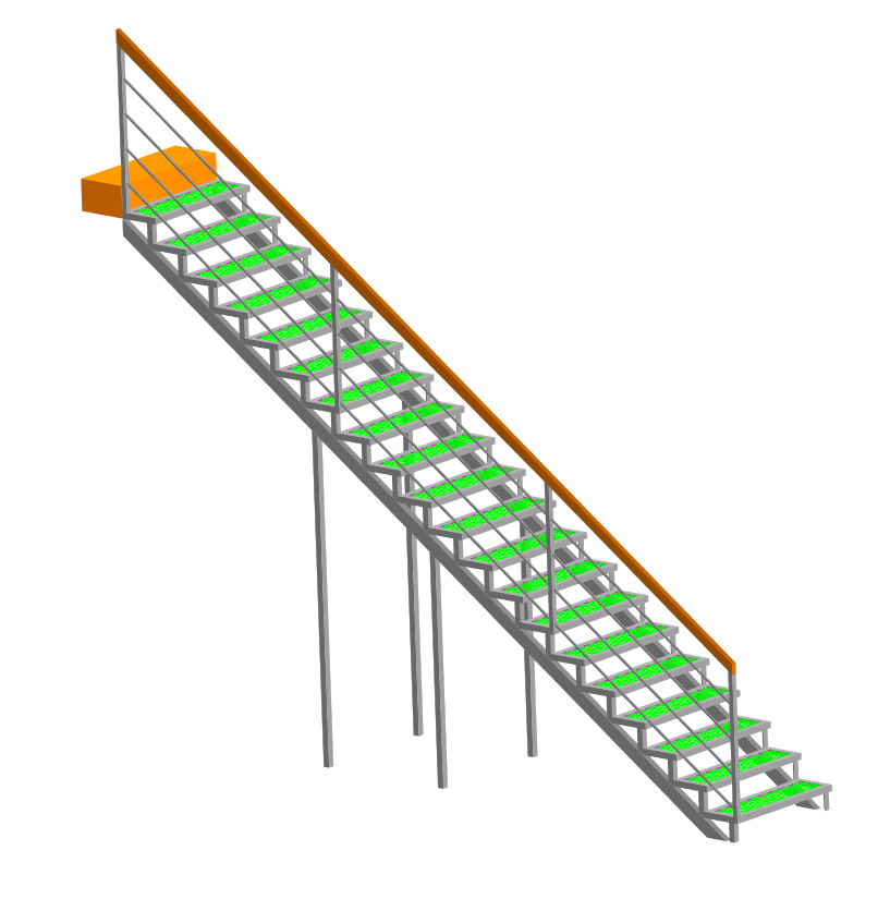 3D модель Лестница металлическая высотой 4815 мм