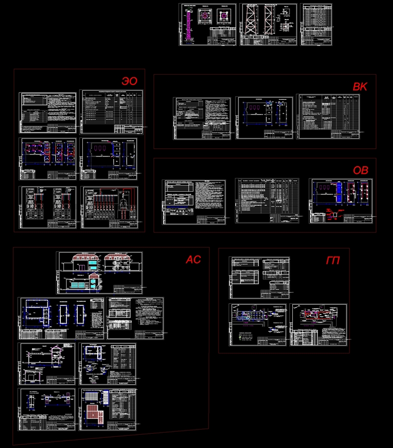 Чертеж Рабочий проект котельной мощность 3 мВт (раздел АС, КР, ОВ, ВК)