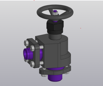 3D модель Вентиль запорный МЧ00.74.00.00.СБ