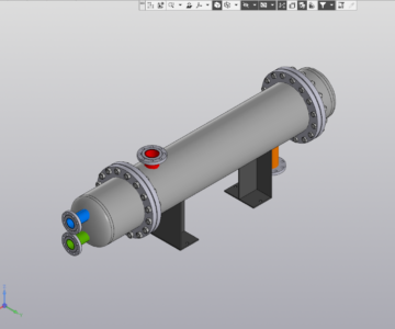 3D модель Параметрическая модель кожухотрубного теплообменника