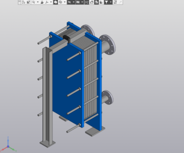 3D модель Параметрическая модель пластинчатого теплообменника