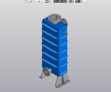 3D модель Параметрическая модель сварного пластинчатого теплообменника