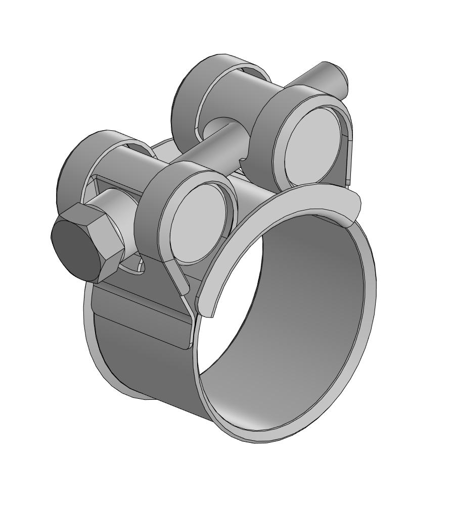 3D модель Хомут силовой D26-28 мм