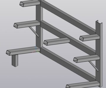 3D модель Стеллаж-елка для хранения заготовок (3D модель+сборочный чертеж+спецификация)