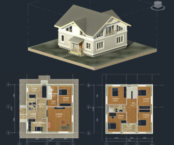 3D модель Дом 2 этажа 160 м.кв