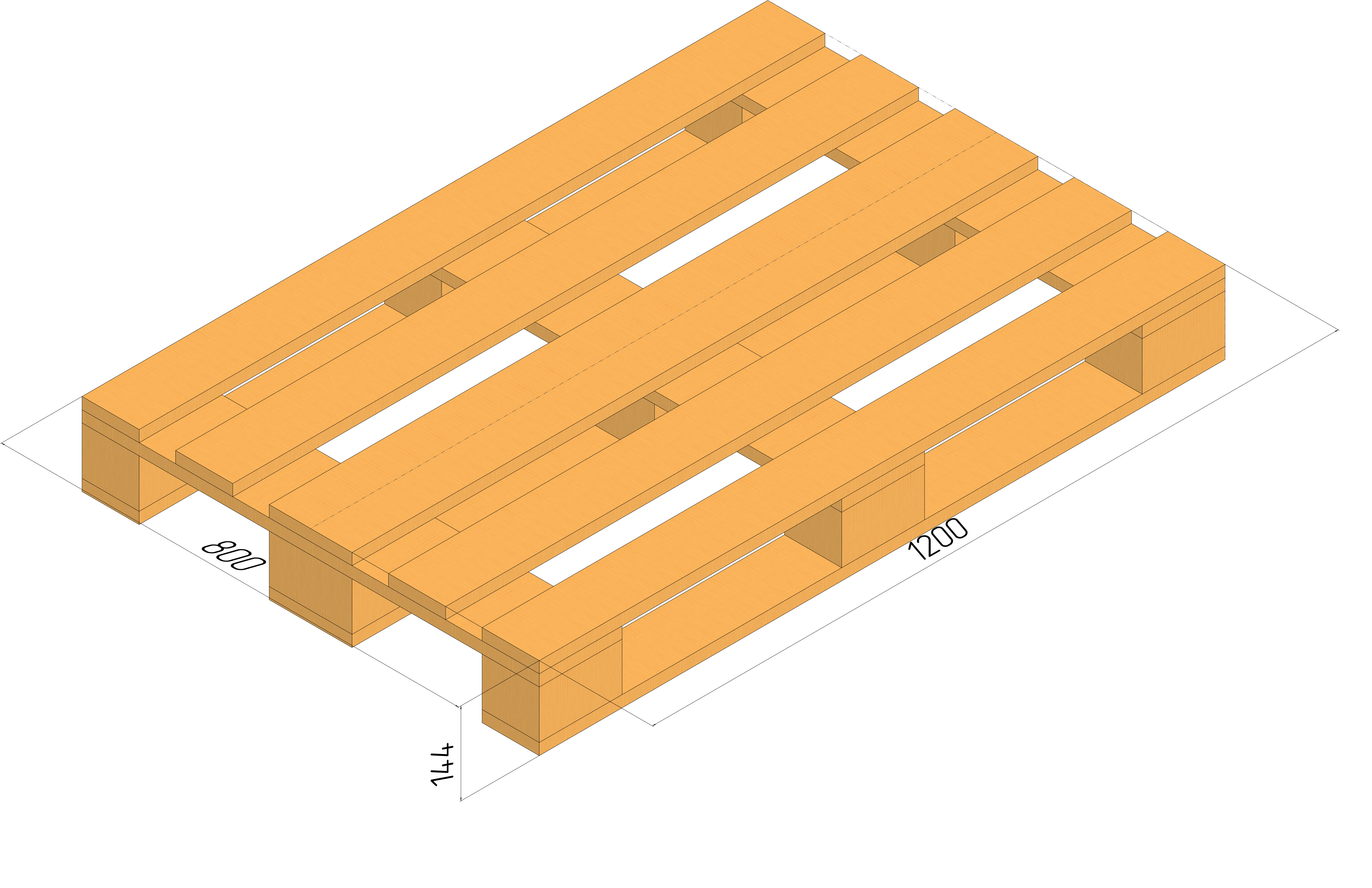 3D модель Паллет EPAL 800х1200х144