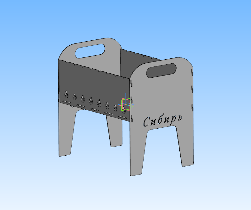 3D модель Мангал разборный 526х366х515 мм