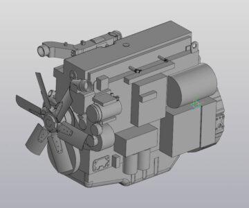 3D модель 3D модель двигателя ЯМЗ-536 твердотельная под его обвязку