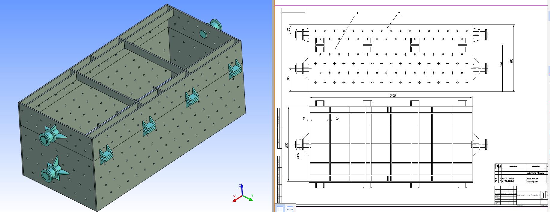 3D модель Комплект сварных опок (верх/низ).