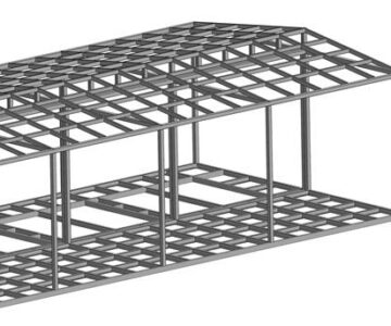 3D модель Каркас здания из металла под утепление сэндвич-панелями для КС ГОК 35 кВа