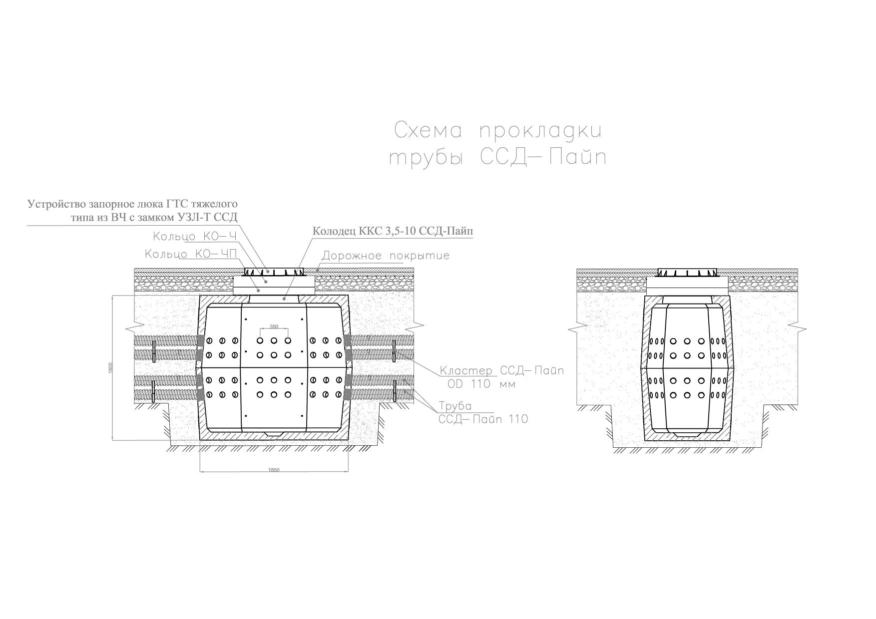 Чертеж Чертежи колодцев ССД-Пайп