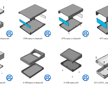 3D модель Корпуса для РЭА фирмы GAINTA (G025, G1024B, G1168, G1183B, G2113, G3118, G368, G258, G769, G770, G771, G858, G968)