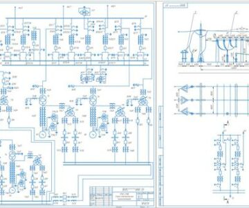Чертеж Проект  тепловой электростанции 500/110/10 (ГРЭС) мощностью 2700 МВт