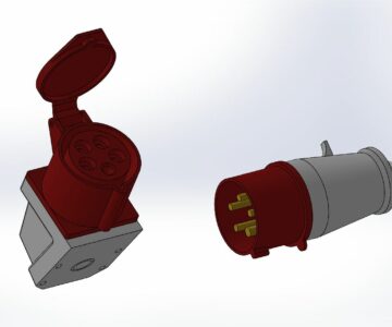 3D модель Розетка + вилка 3Р+РЕ+N 380V