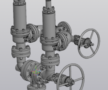 3D модель Блок предохранительных клапанов с переключающими устройствами БПУ 50-160