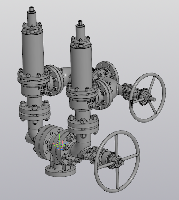 3D модель Блок предохранительных клапанов с переключающими устройствами БПУ 50-160
