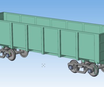 3D модель Упрощенная модель ЖД полувагона