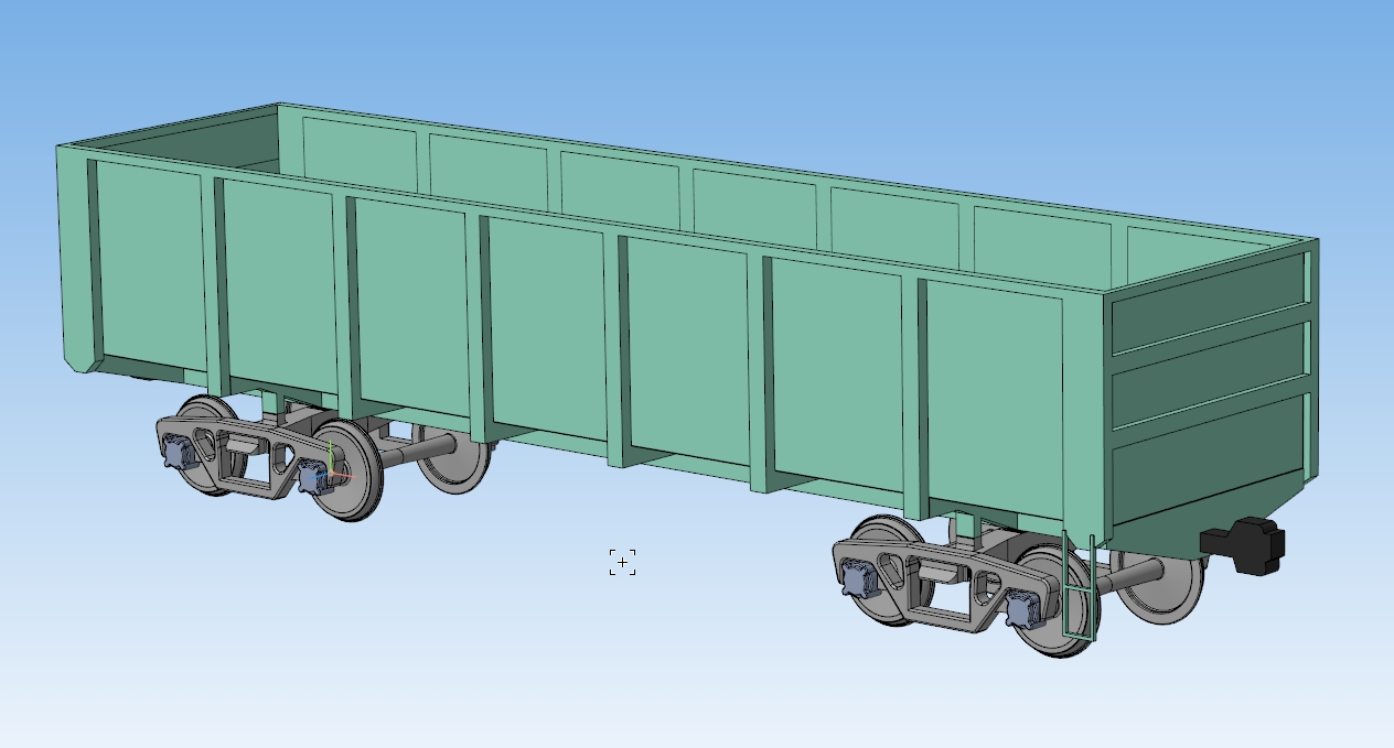 3D модель Упрощенная модель ЖД полувагона