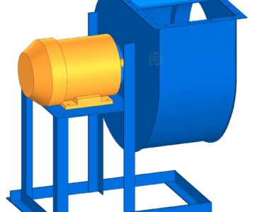 3D модель Вентилятор радиальный типа ВР 280-46, №5 АИРМ-132 М4/11кВт, 3Д модель макета