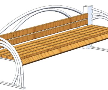 3D модель Скамья 2800х780х800 мм