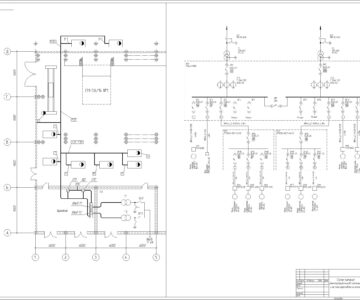Чертеж Электроснабжение приемников и потребителей электроэнергии котельной с определенной мощностью