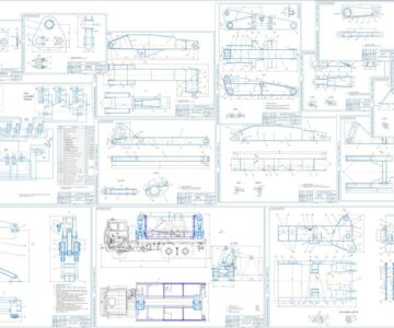 Чертеж Разработка погрузочного устройства на шасси МАЗ-630308 для перевозки дорожно-строительных машин.