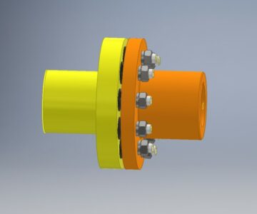 3D модель Муфта упругая втулочно-пальцевая 1600-160-1 У3 ГОСТ 21434-91