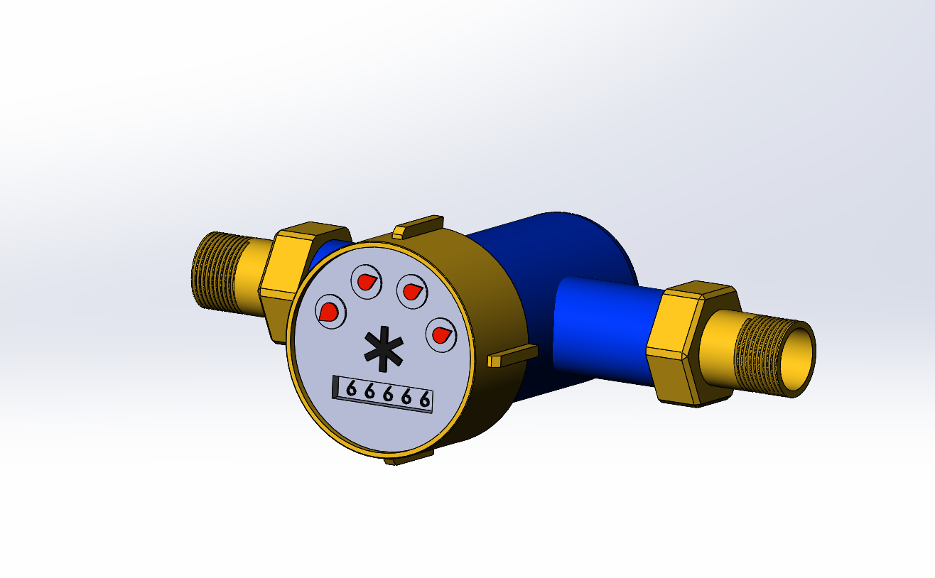 3D модель Счетчик холодной воды Zenner MTK DN15, DN20, DN25, DN40, DN50