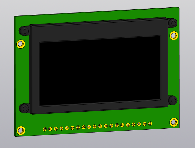 3D модель Дисплейный модуль OLED LEG128642-Y56 (LG12864-Y56)