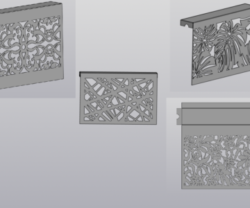 3D модель Подборка экранов для радиатора декоративный (панели на радиатор отопления) 900мм х 600мм х 150мм s 2мм