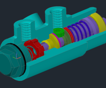 3D модель Пневмораспределитель 14.000 в AutoCAD