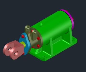 3D модель Цилиндр гидравлический МЧ00.26.00.00.СБ в AutoCAD