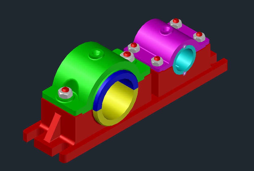 3D модель Опора подшипниковая МЧ00.43 в AutoCAD