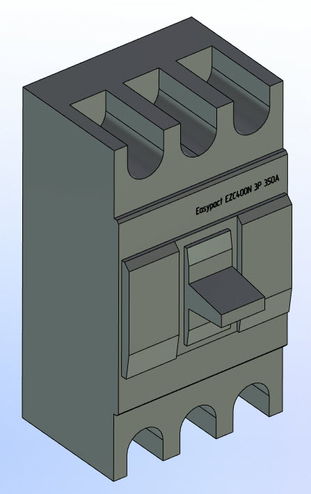 3D модель Автоматический выключатель Easypact EZC400N 3P 350А