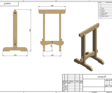 3D модель Козлы разборные деревянные