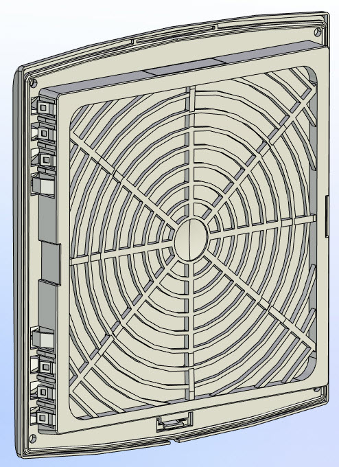 3D модель Решетка вентилятора с фильтром 268х248х35