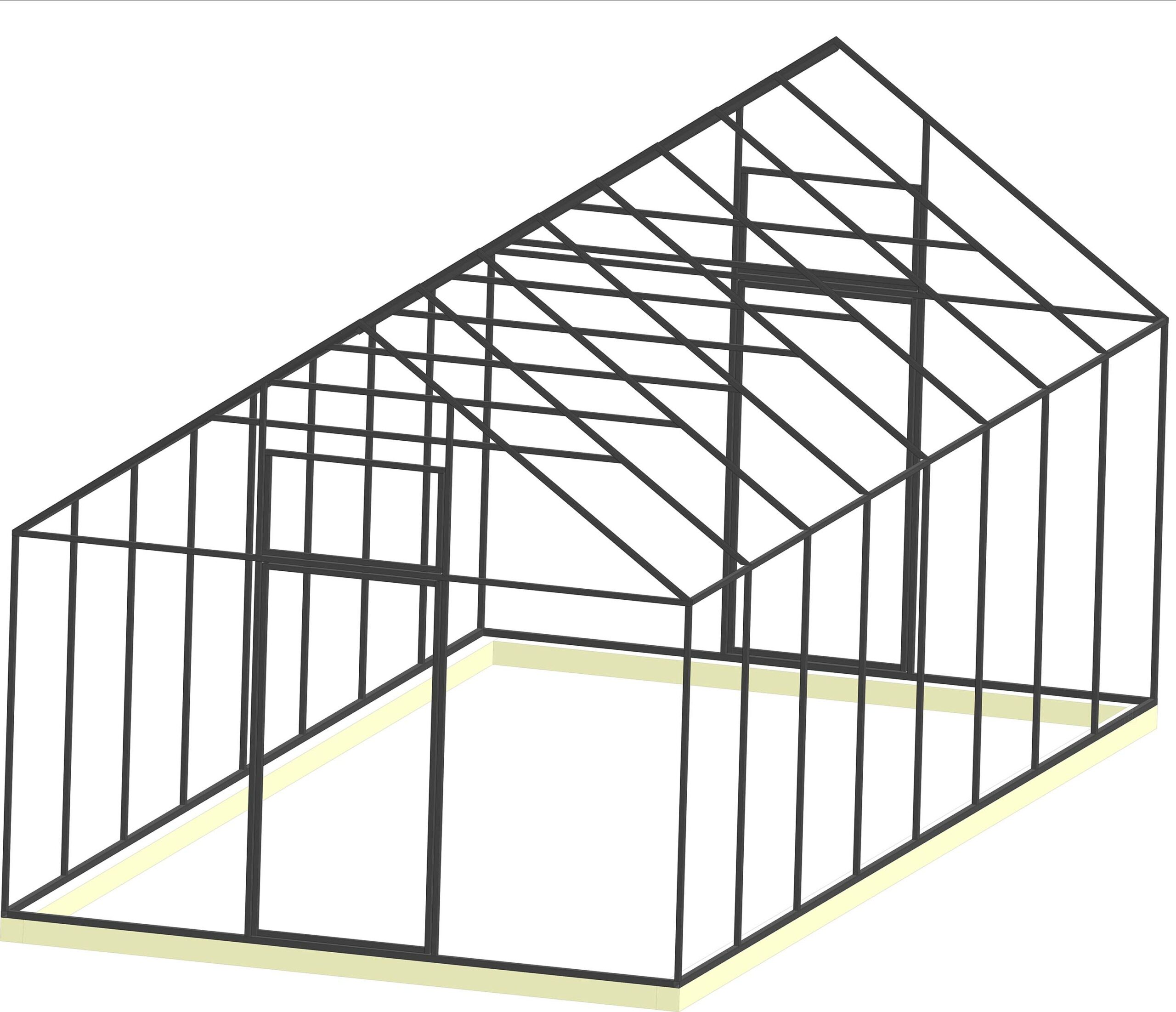 3D модель Каркас теплицы 8х3 метра