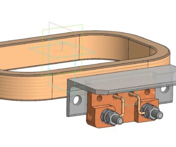 3D модель Параметрическая модель индукционной катушки для нагрева пресс-форм по реактопластам на 36в.