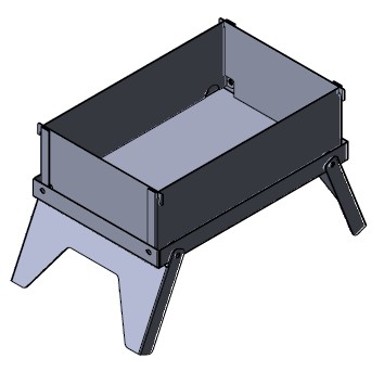 3D модель Мангал складной 400х250х270 мм