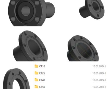 3D модель 3Д модели фланцев Conflat (CF) под приварку CF16, CF25, CF40, CF50, CF63