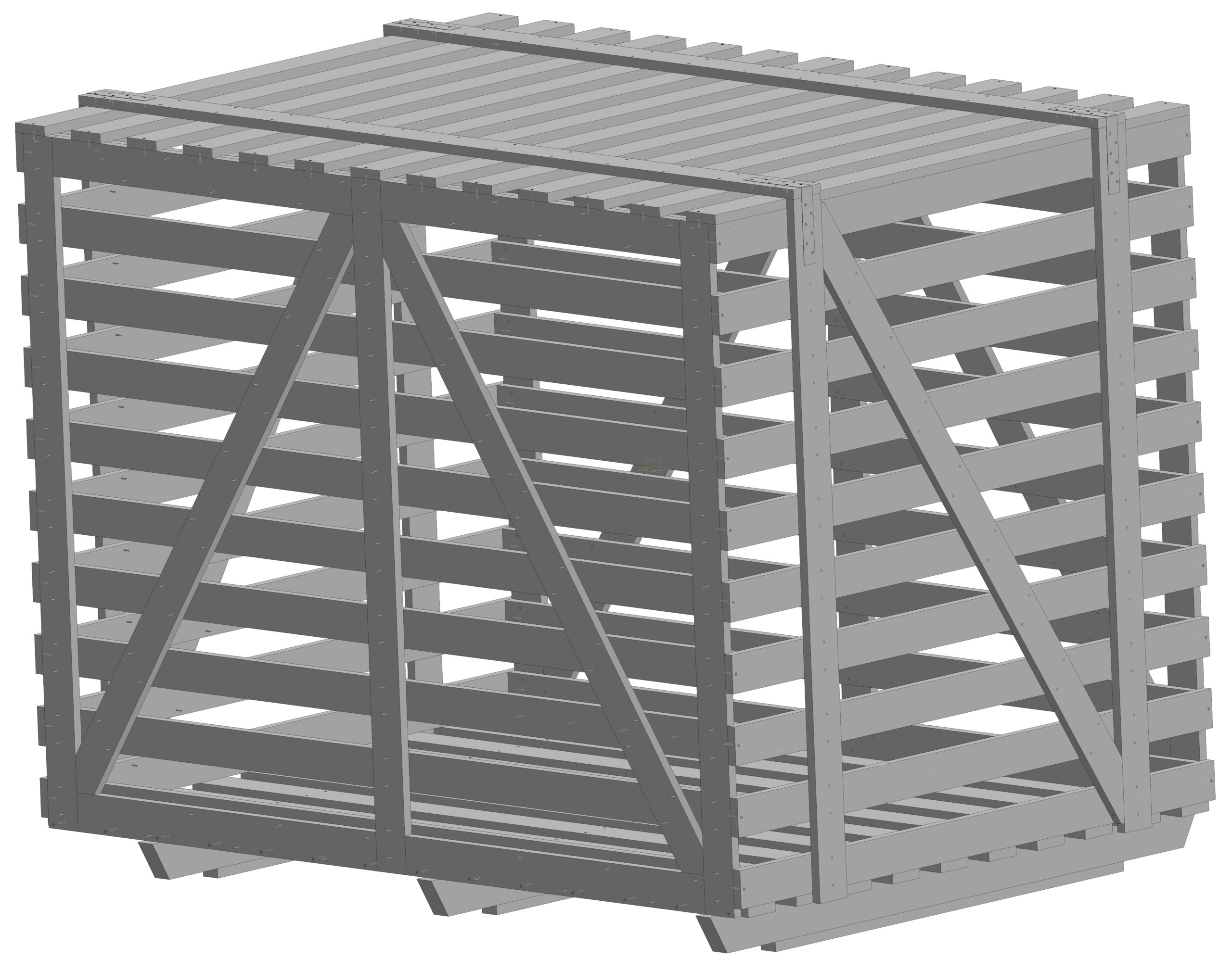 3D модель Ящик 1750х2450х1925 ГОСТ 10198-91 тип I-4