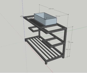 3D модель Мангал loft - 1500х600х900 мм