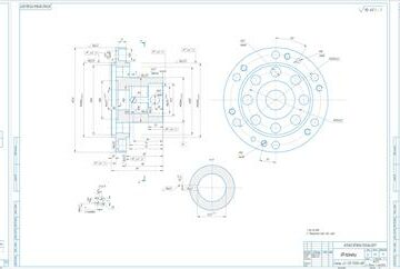 Чертеж Технологический процесс механической обработки детали "Фланец из стали 45"
