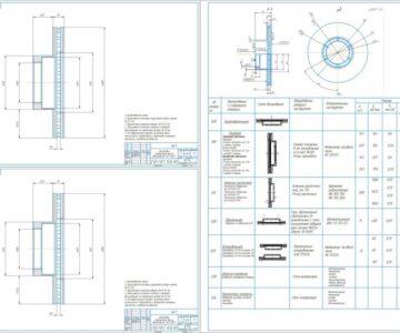 Чертеж Расчёт и разработка технологического процесса изготовления тормозного диска автомобиля ГАЗ-33021