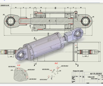 3D модель Гидроцилиндр 160-70-200