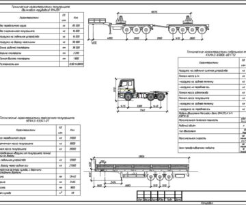 Чертеж KAMAZ-65806-68 тягач с полуприцепом и балковозом