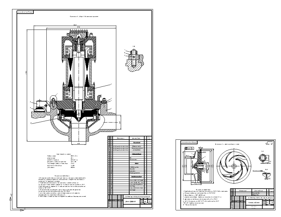 Чертеж Расчет проточной части насоса ГЦЭН-310