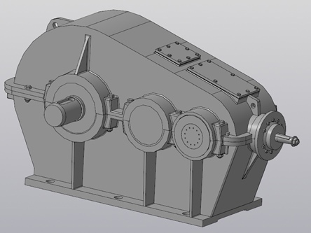3D модель Модель коническо-цилиндрического редуктора КЦТ-400