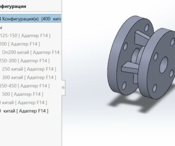 3D модель Адаптер присоединения электроприводов с платформой F14 на задвижки с обрезиненным клином.